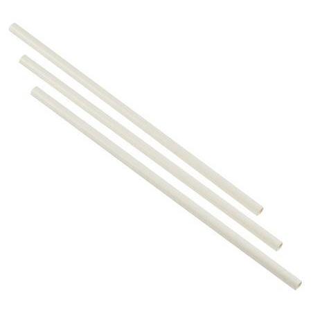 8" (200mm) White Biodegradable Paper Straws (Pack 250)