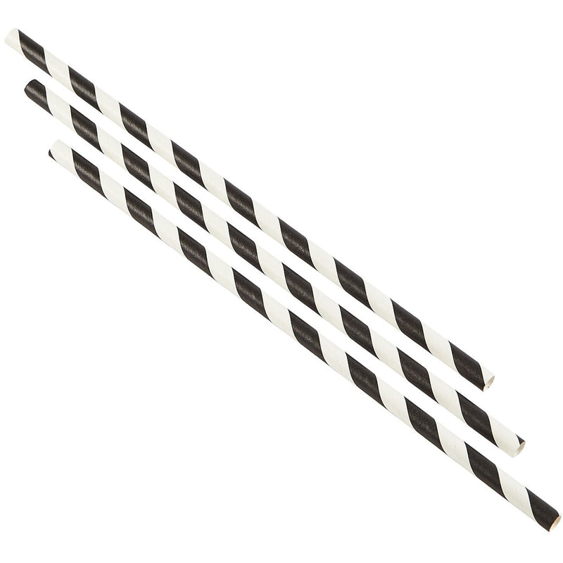 Paper Straws Black and White Stripes 20cm (500pcs)