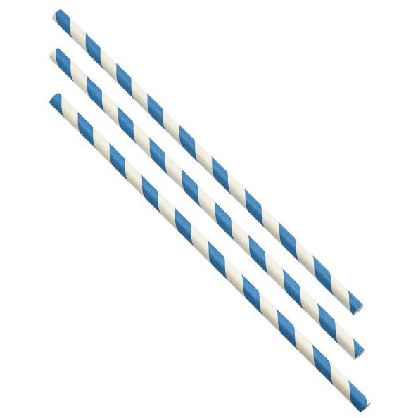 Paper Straws Blue and White Stripes 20cm (500pcs)