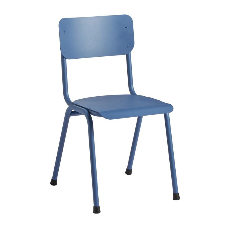 The QUIN side chair is manufactured from aluminium and so will not rust, even in the most adverse weather conditions. Suitable for outdoor use, but equally appropriate for indoor spaces. A classic and simple design, available in four bright colours. Stacks 8 high