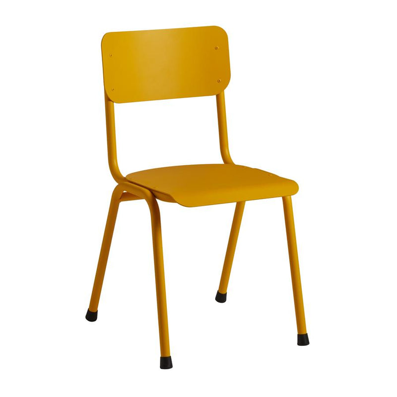 The QUIN side chair is manufactured from aluminium and so will not rust, even in the most adverse weather conditions. Suitable for outdoor use, but equally appropriate for indoor spaces. A classic and simple design, available in four bright colours. Stacks 8 high