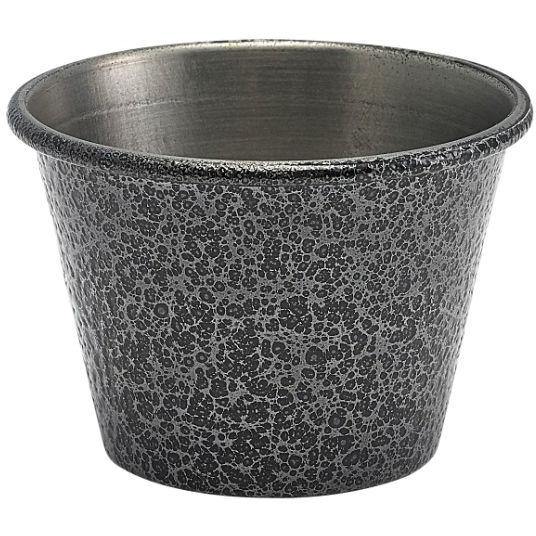 2.5oz Stainless Steel Ramekin Hammered Silver