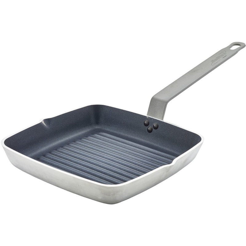 Non Stick Teflon Aluminium Square Ribbed Skillet 24cm