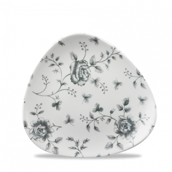 Rose Chintz Grey Lotus Triangle Plate 7.75" Box 12