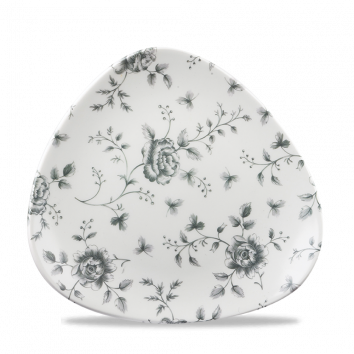 Rose Chintz Grey Lotus Triangle Plate 9" Box 12
