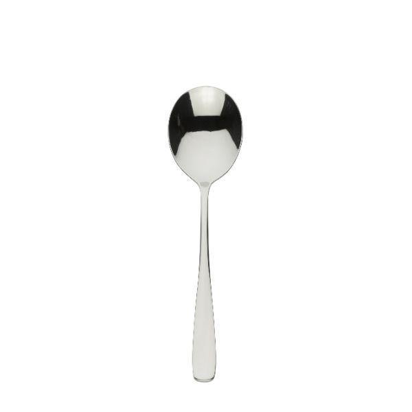 The Elia Revenue Soup Spoon is finished in 18/10 Stainless Steel with rolled edges and proportioned forms.