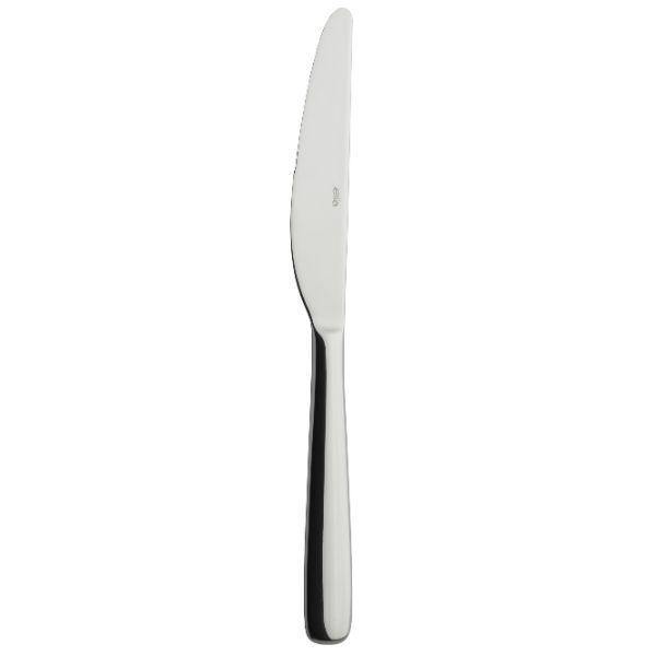The Elia Revenue Table Knife is finished in 18/10 Stainless Steel with rolled edges and proportioned forms.