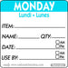 50mm Monday Removable Day Label(500)