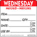 50mm Wednesday Removable Day Label (500)