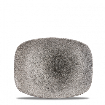 Raku Quartz Black  Chefs Oblong Plate 10.3"X8" Box 12