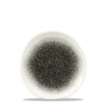 Raku Quartz Black Round Trace Plate 7 1/4" Box 12