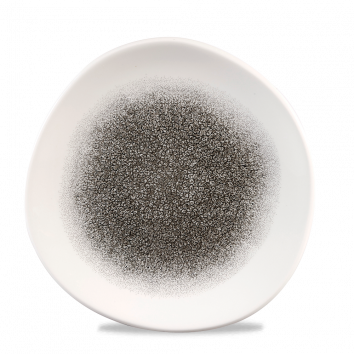 Raku Quartz Black Round Trace Plate 8 1/4" Box 12