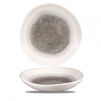 Raku Quartz Black Round Trace Bowl 9 7/8"  Box 12