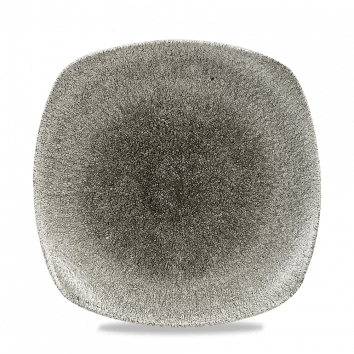 Raku Quartz Black X Squared Square Plate 10" Box 12