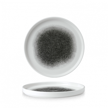 Raku Quartz Black  Walled Plate 8.67" Box 6