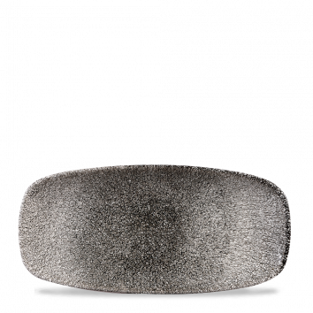 Raku Quartz Black  Chefs Oblong Plate 10.6"X5" Box 12