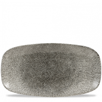 Raku Quartz Black  Chefs Oblong Plate 13 7/8X7 3/8" Box 6