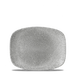 Raku Jasper Grey  Chefs Oblong Plate 10.3"X8" Box 12
