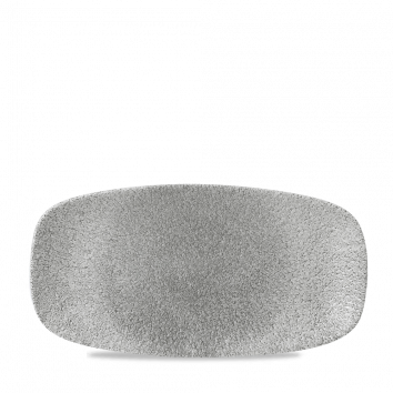 Raku Jasper Grey  Chefs Oblong Plate 11 3/4" X 6"  Box 12