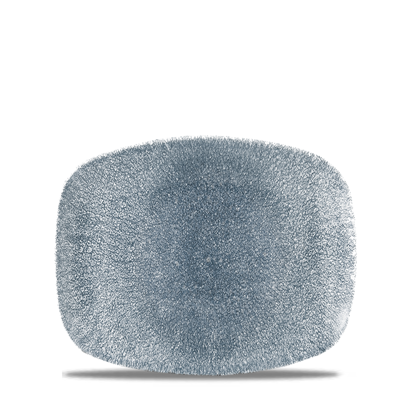 Raku Topaz Blue  Chefs Oblong Plate 10.3"X8" Box 12