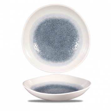 Raku Topaz Blue Round Trace Bowl 9 7/8"  Box 12