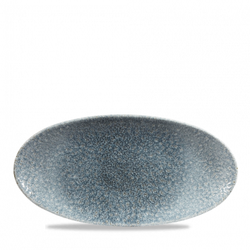 Raku Topaz Blue Oval Chefs Plate 11 4/5X5 3/4" Box 12