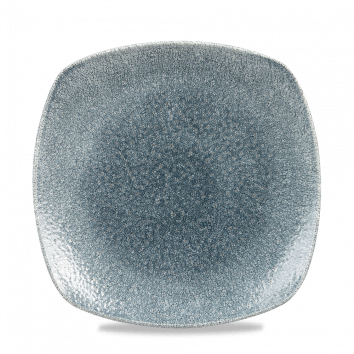 Raku Topaz Blue X Squared Square Plate 10" Box 12