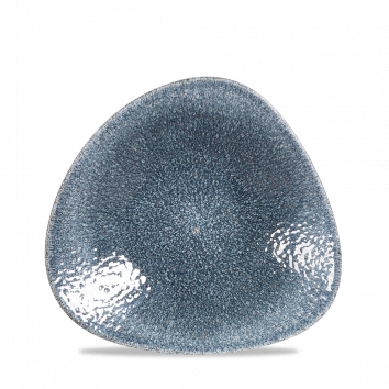 Raku Topaz Blue Triangle Shallow Bowl 8 1/4"X8 1/4" Box 12