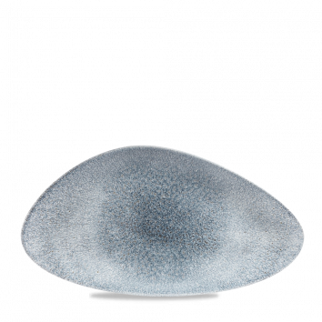 Raku Topaz Blue Triangle Chefs Plate 13 3/4"X7 3/8" Box 6