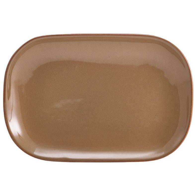 Terra Stoneware Rustic Brown Rectangular Plate 24 x 16.5cm