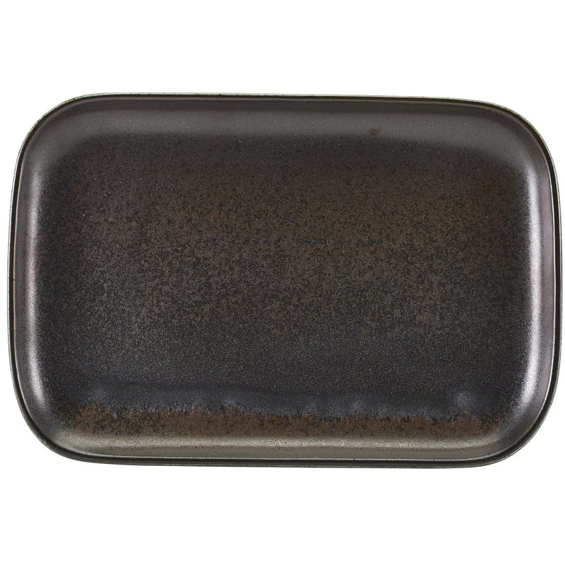 Terra Porcelain Black Rectangular Plate 34.5 x 23.5cm