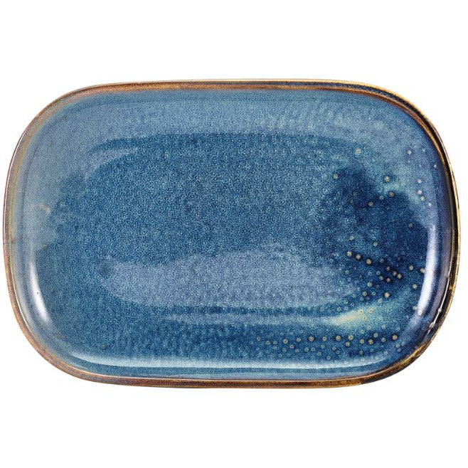 Terra Porcelain Aqua Blue Rectangular Plate 24 x 16.5cm