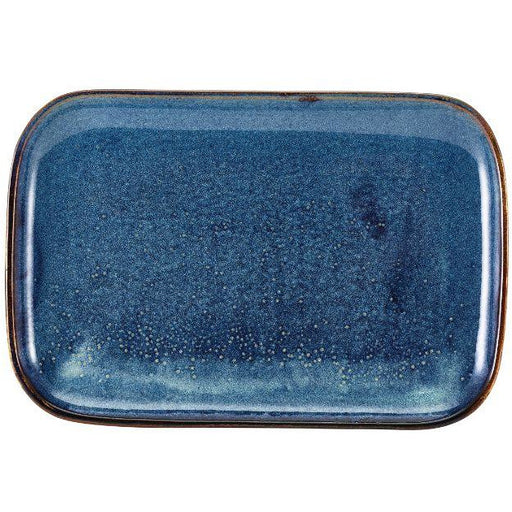 Terra Porcelain Aqua Blue Rectangular Plate 34.5 x 23.5cm