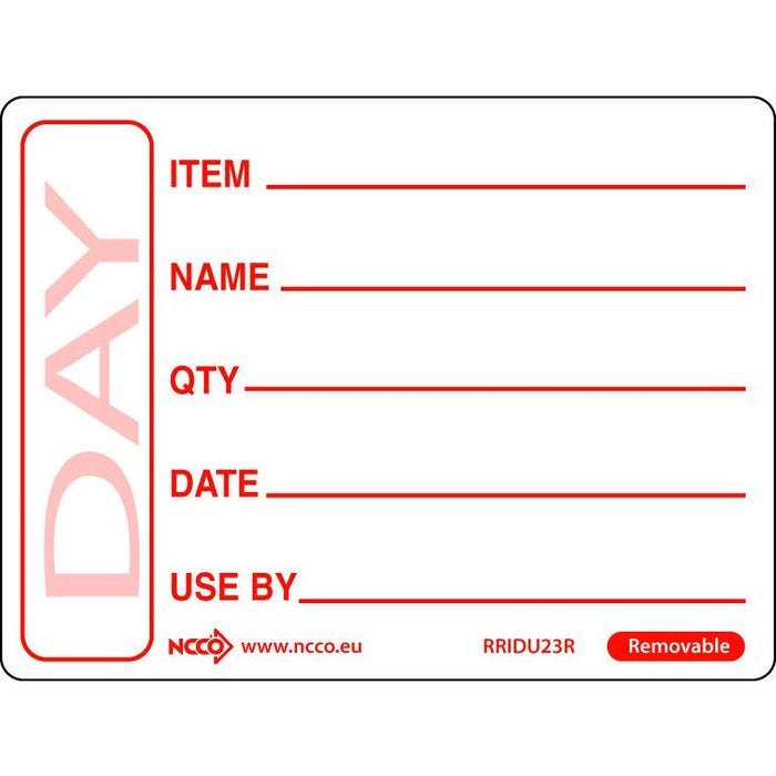 Removable Prepped Food Labels (Pack 500)