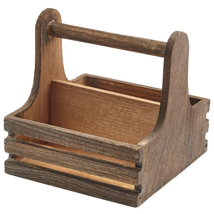 Small Rustic Wooden Table Caddy