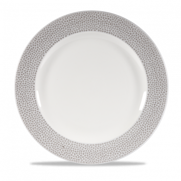 Isla Spinwash Shale Grey  Footed Plate  10 7/8" Box 12