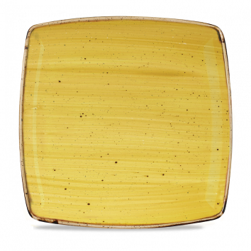 Stonecast Mustard  Deep Square Plate 10.25" Box 6