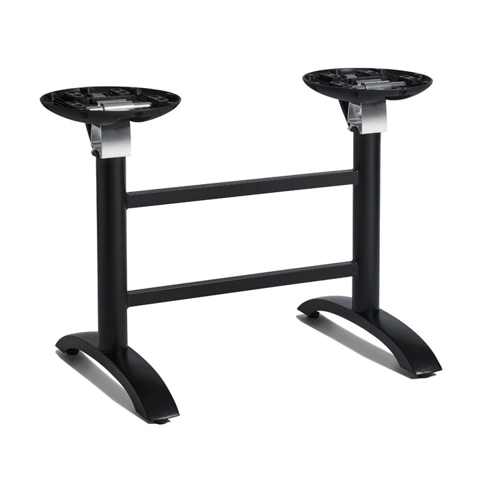 Premium durable flip-top aluminium stacking table bases                           Comes with adjustable feet Ability to stack when not in use