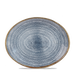 Studio Prints Slate Blue Orbit Oval Coupe Plate 12.5" Box 12