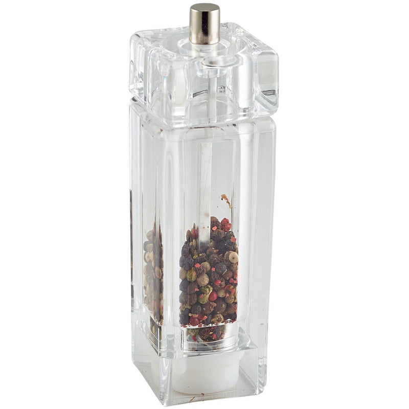 Square Salt/Pepper Grinder Acrylic 15cm