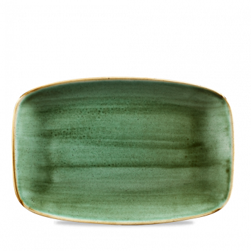 Stonecast Samphire Green Oblong Chefs Plate 12 X 7 4/5" Box 6