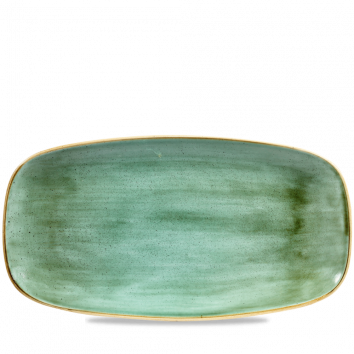 Stonecast Samphire Green  Chefs Oblong Plate 13 7/8X7 3/8" Box 6