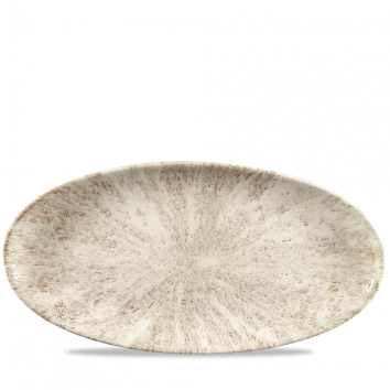 Stone Agate Grey Oval Chefs Plate 13 3/4X6 3/4" Box 6