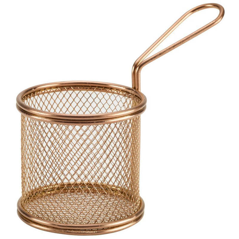 Copper Serving Fry Basket Round 9.3 x 9cm