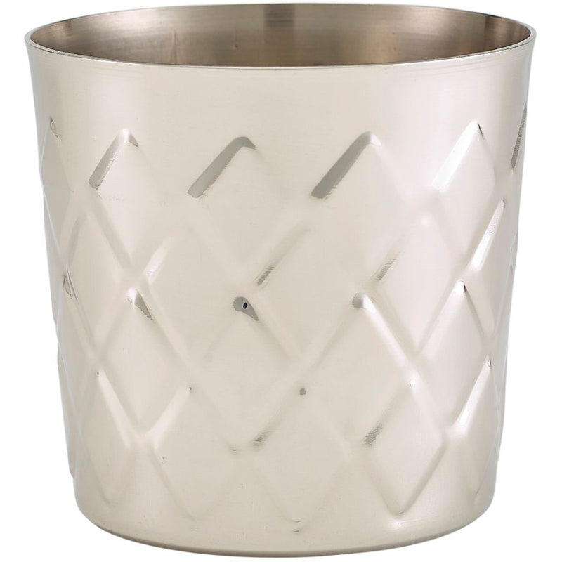 Diamond Pattern Stainless Steel Serving Cup 8.5 x 8.5cm