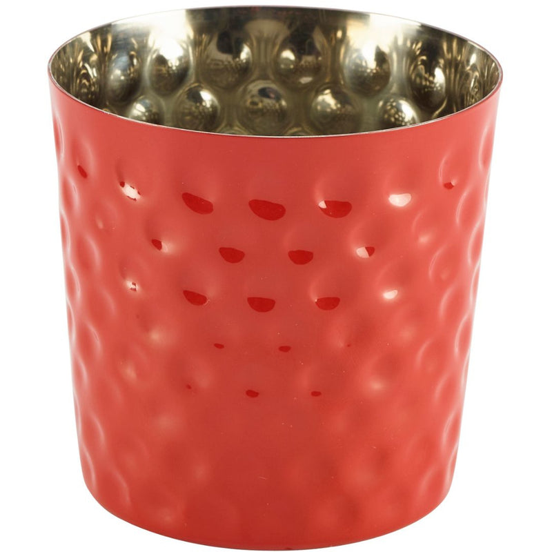 Red Hammered Stainless Steel Serving Cup 8.5 x 8.5cm