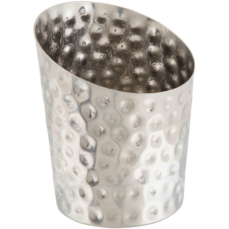 Hammered Stainless Steel Angled Cone 9.5 x 11.6cm (Dia x H)