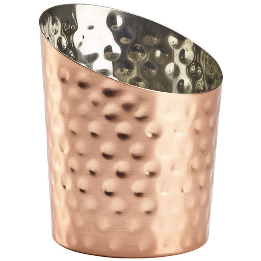 Hammered Copper Plated Angled Cone 9.5 x 11.6cm (Dia x H)