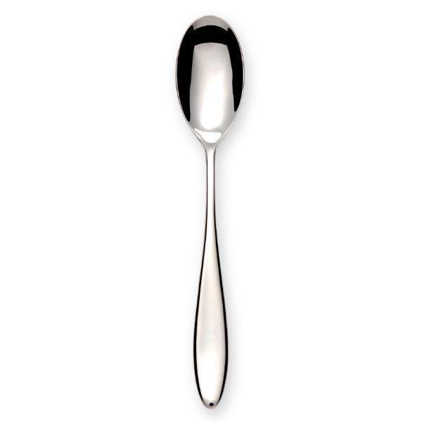 The Elia Serene Dessert Spoon is forged in heavy gauge 18/10 stainless steel with a generously curved handle that fits neatly in the palm.