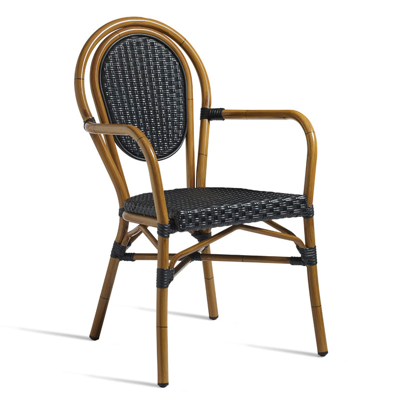Beautiful wicker weave outdoor arm chair
Ideal for all outdoor occasions. Aluminium cane effect frame, with outdoor quality wicker weave